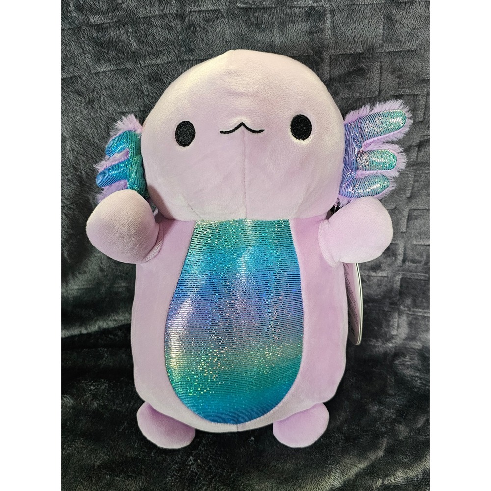 Squishmallows Monica Axolotl Hug Mees 10 Inch Lavender Iridescent Plush 2021 NEW
